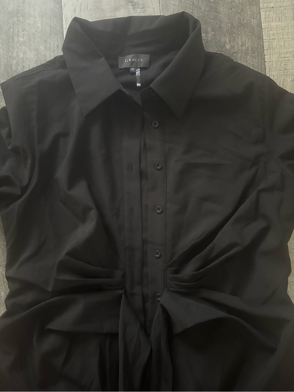 Gracia Black Tie-Waist Shirt Dress - Womens - Picture 2 of 4